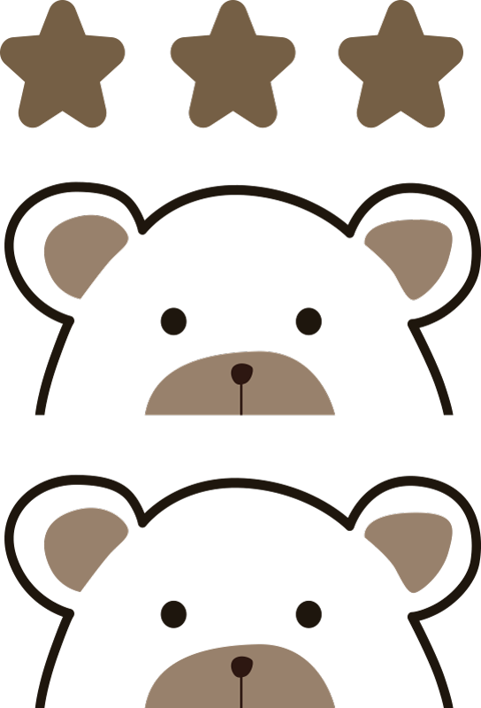 贴纸壁纸 可爱的熊脸 - TenStickers