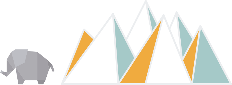 코끼리 동물 데칼과 기하학적 스타일 - TenStickers