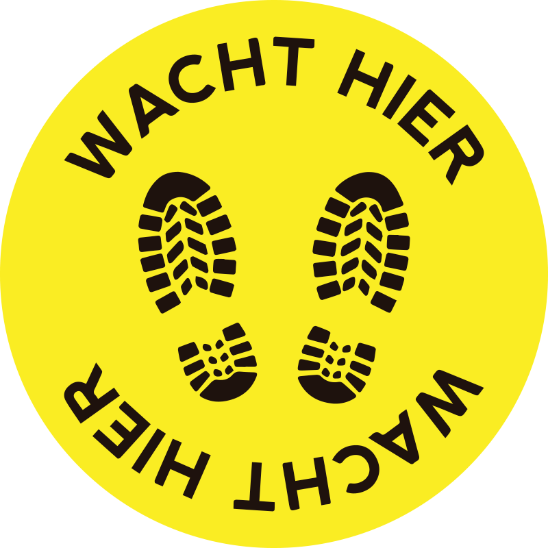 Aanwijzingen stickers Wacht hier - TenStickers