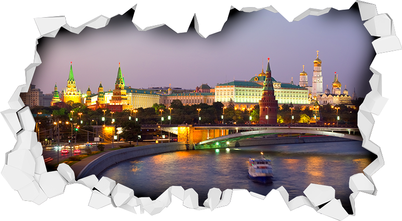 москва 3d наклейки на стены - TenStickers