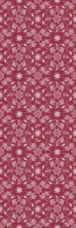 Vinilo para refrigerador flores hermosas paisley - TenVinilo