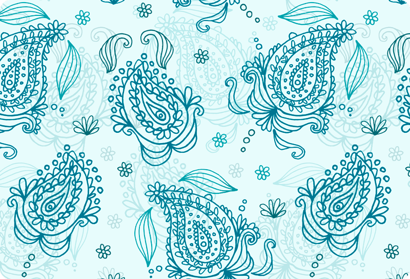 Virágos paisley laptop matrica - TenStickers