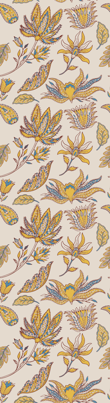 Sticker Frigo Fleurs colorées paisley - TenStickers