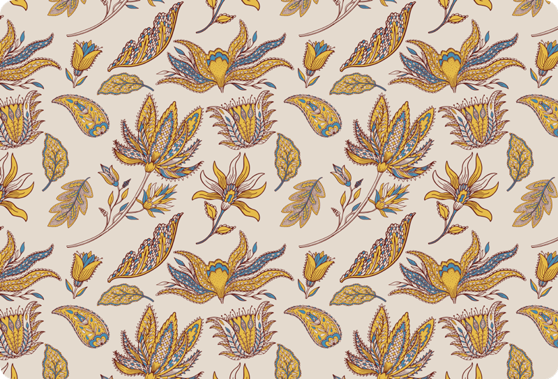 Paisley flower set laptop sticker - TenStickers