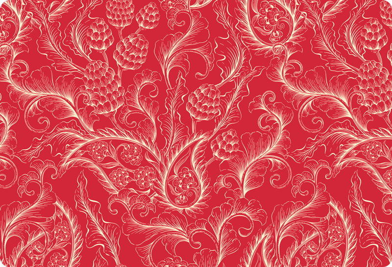 Sticker ordinateur portable Paisley rouge - TenStickers