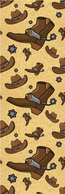 Hat and Boots Pattern door sticker - TenStickers