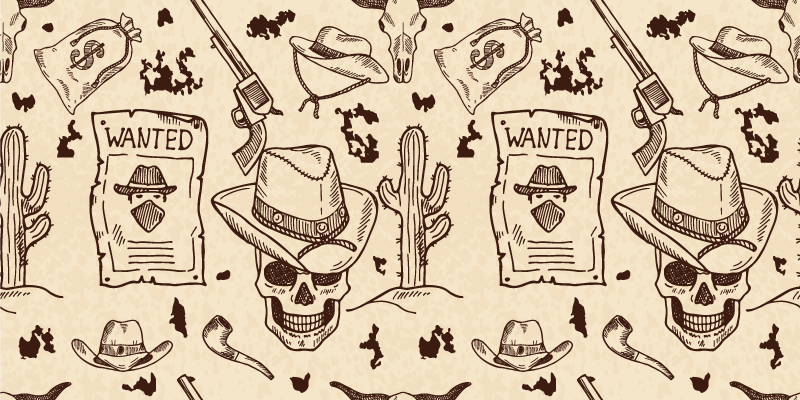 Western icons furniture sticker - TenStickers