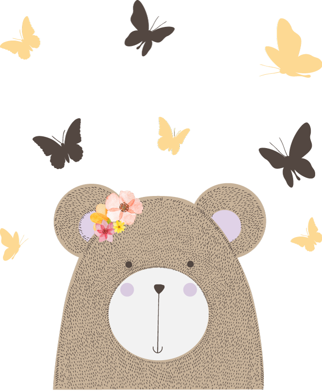 아이들을위한 야생 아프리카 곰 소녀 동물 스티커 - TenStickers