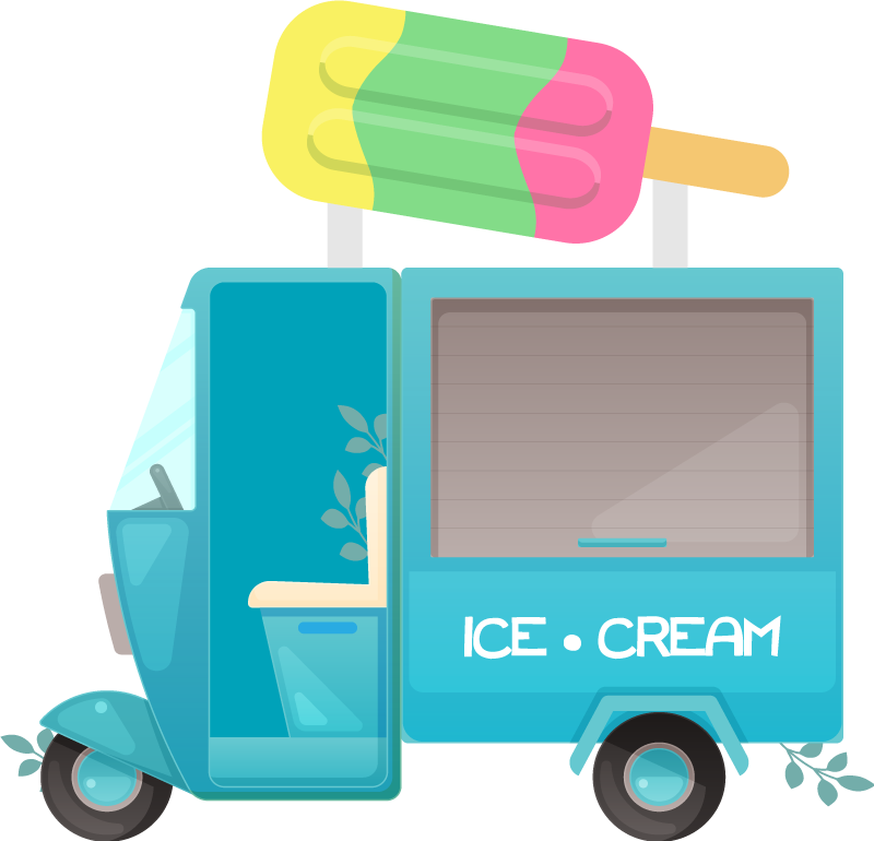 Vinis de ilustrações Caminhão de sorvete - TenStickers