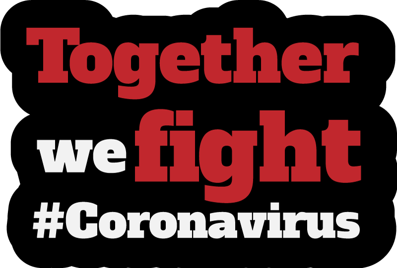 노트북 스티커 우리는 함께 코로나바이러스와 싸웁니다 - TenStickers