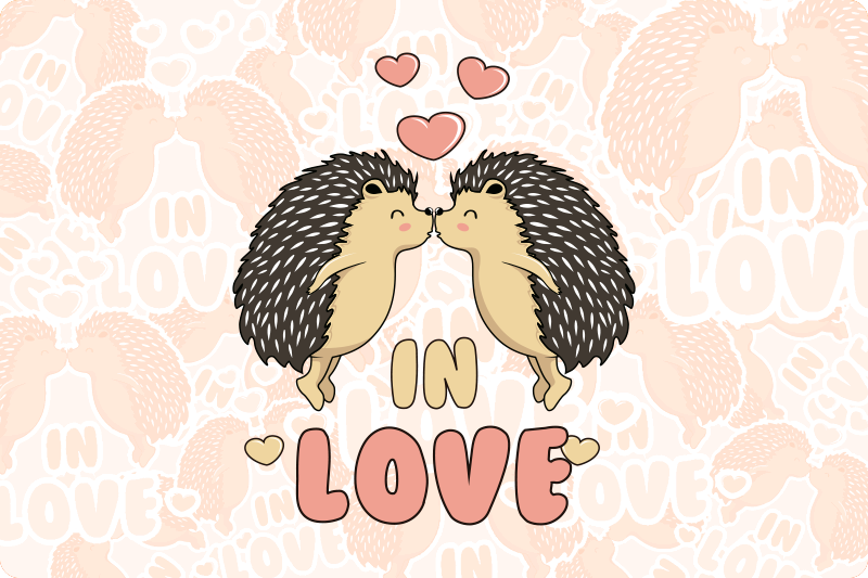 Porcupine In Love Notebook Skin Obtisk Tenstickers