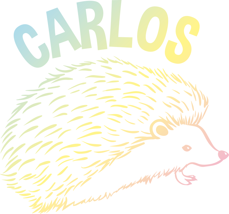 Vinilo infantil puercoespín dorado con nombre - TenVinilo