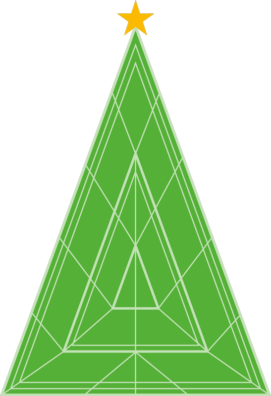 圣诞树几何圣诞节贴纸 - TenStickers