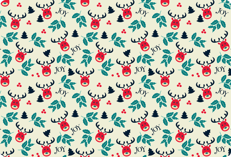 Joy and reindeer  laptop sticker - TenStickers