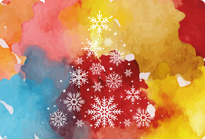 Adesivo per laptop motivo a fiocco di neve colorato - TenStickers