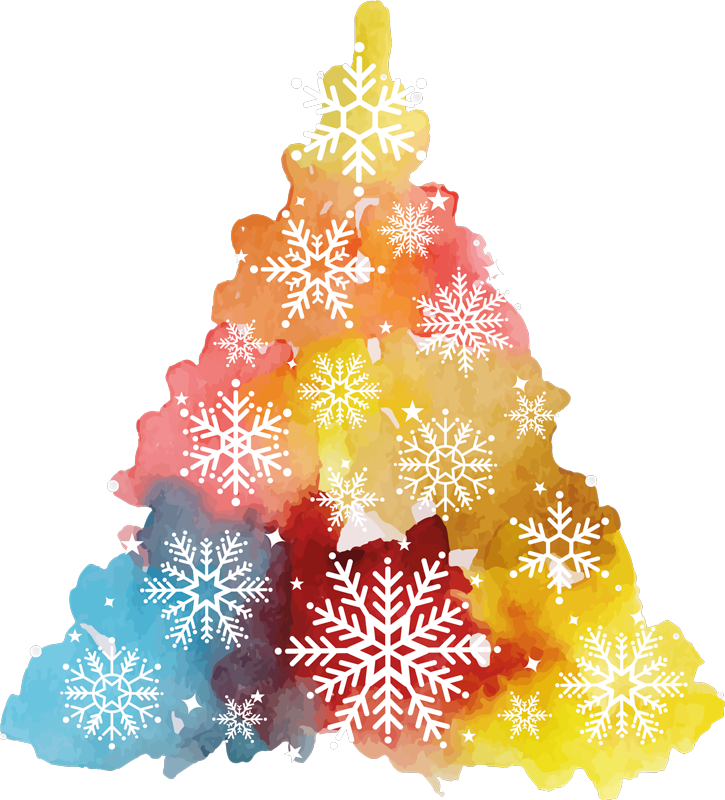 Christmas Tree with Snow Wall Sticker - TenStickers