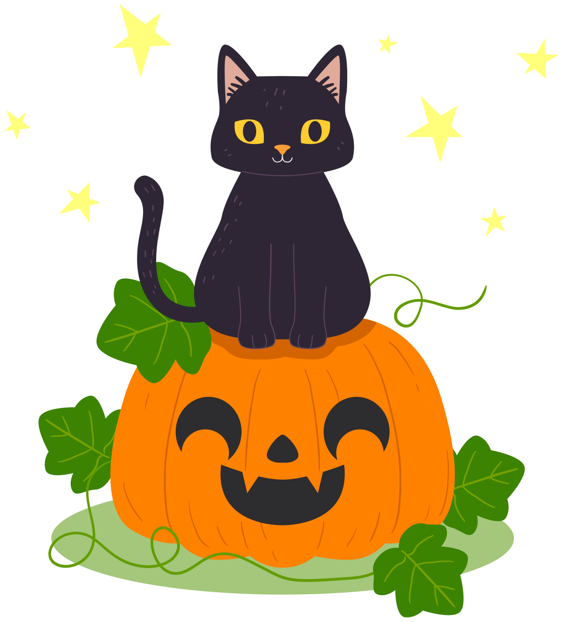 Schwarze katze halloween Untersetzer - TenStickers