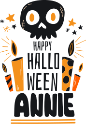 Pegatina Halloween feliz halloween con nombre - TenVinilo