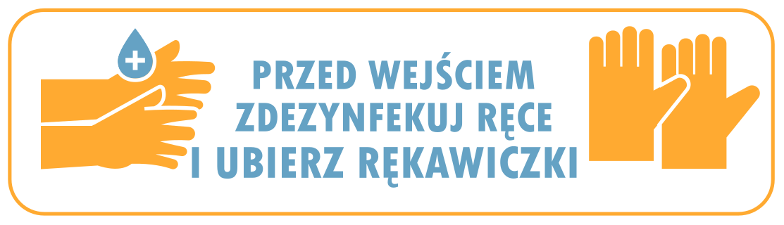 Naklejka na ścianę Zdezynfekuj ręce i ubierz rękawiczki - TenStickers