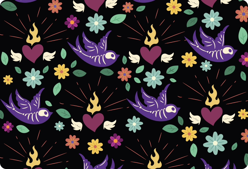 Naklejka na laptopa żywe ilustracje ptaków - TenStickers