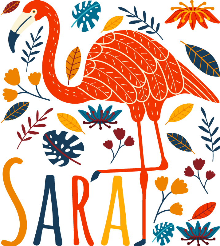 애완 동물 벽 스티커 플라밍고 개인화 장식 - TenStickers