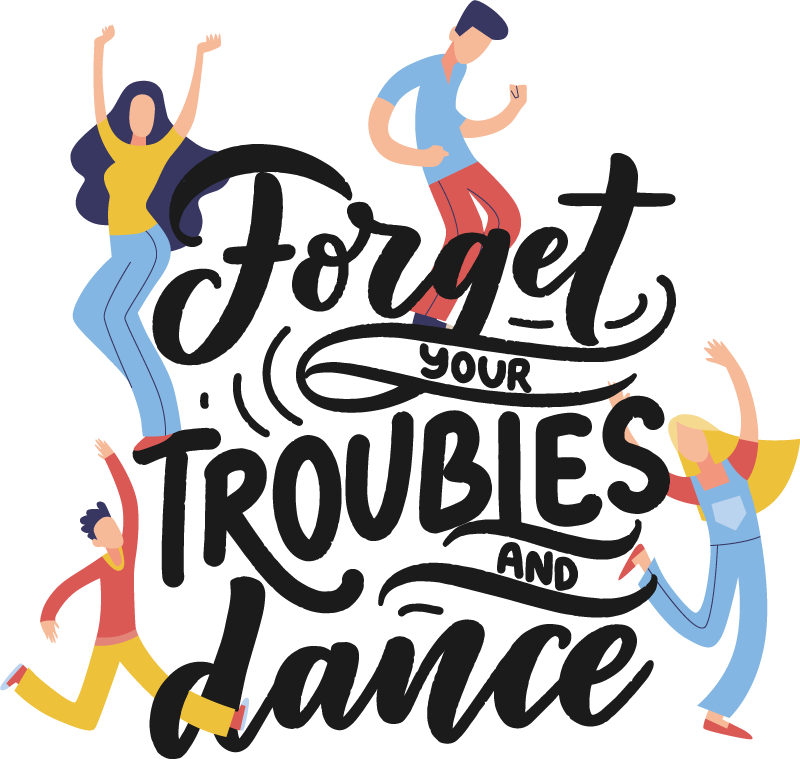 αυτοκόλλητο πολλών ανθρώπων που χορεύουν στον τοίχο - TenStickers