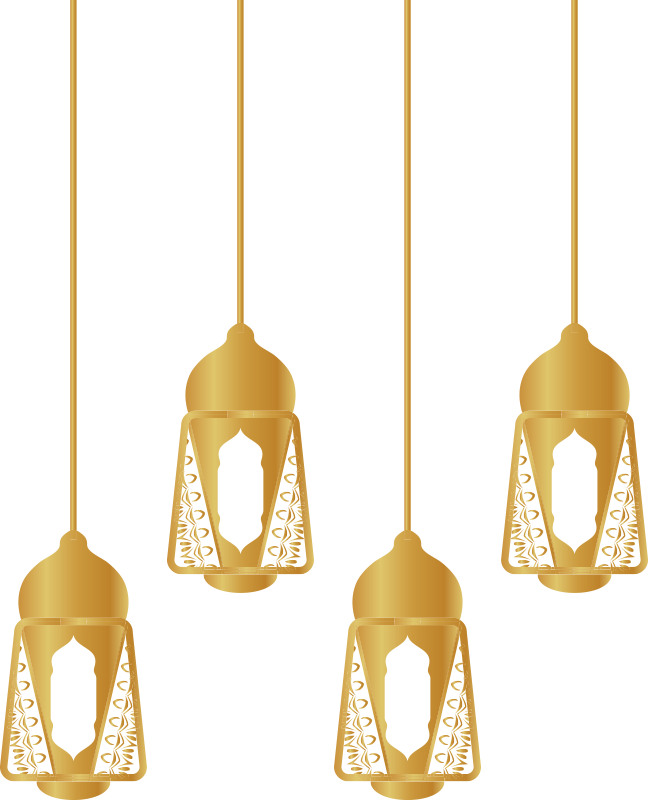 Ramadan Kareem hanging lamps Location decal - TenStickers