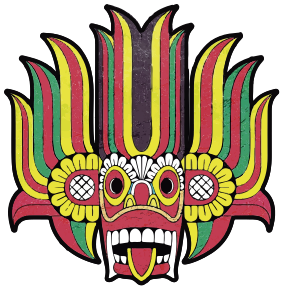 Peacock demon mask wall sticker - TenStickers