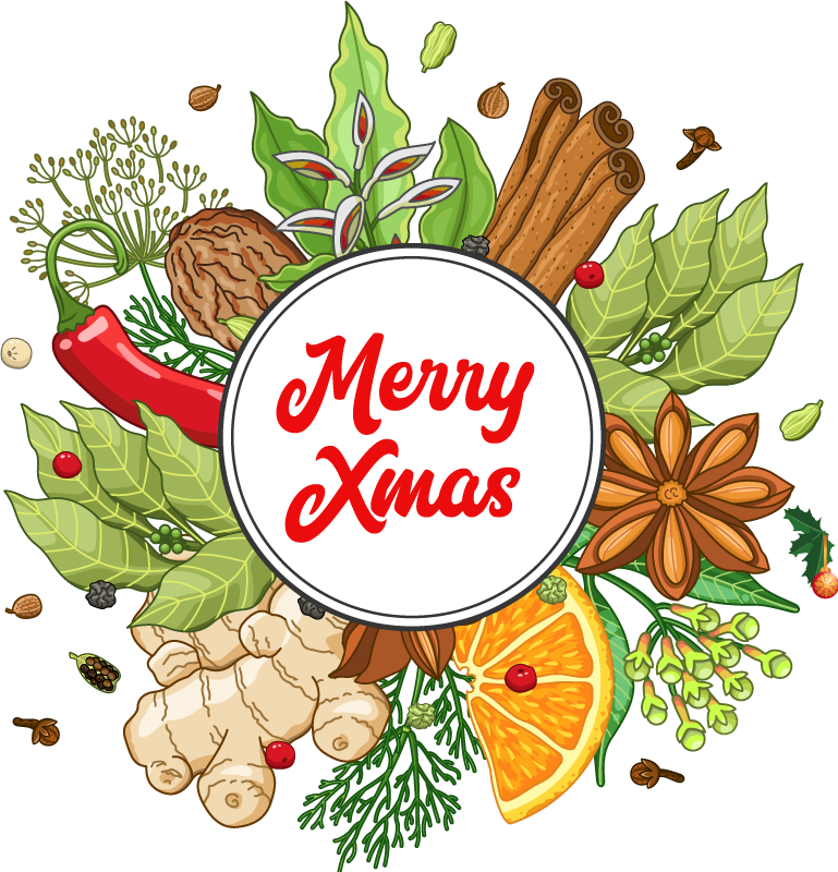 Christmas spices christmas sticker - TenStickers