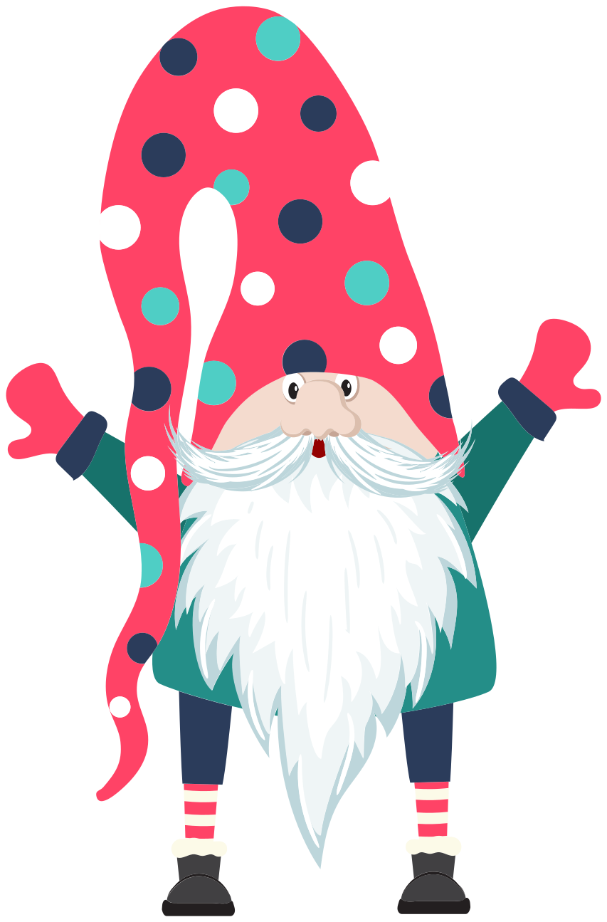 Christmas gnome christmas wall sticker - TenStickers