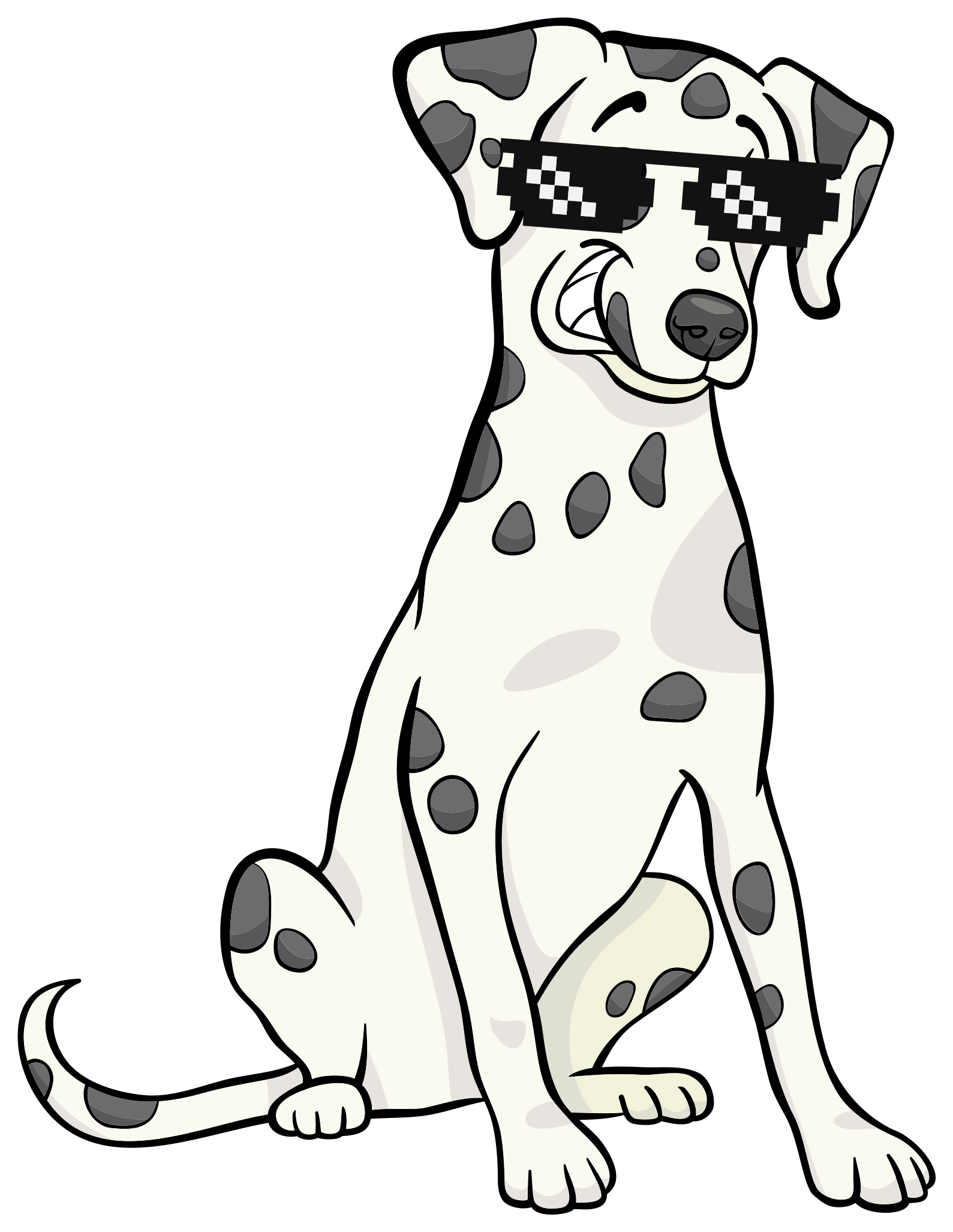 Dalmatian With Sun Glasses Wall Sticker Tenstickers