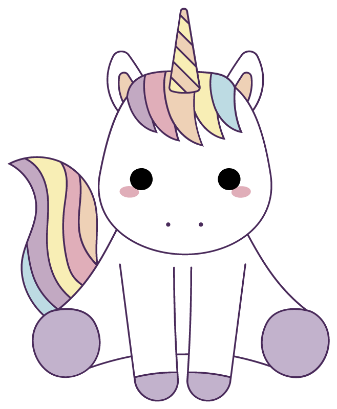 Søde trukket enhjørning børnehave væg klistermærke - TenStickers