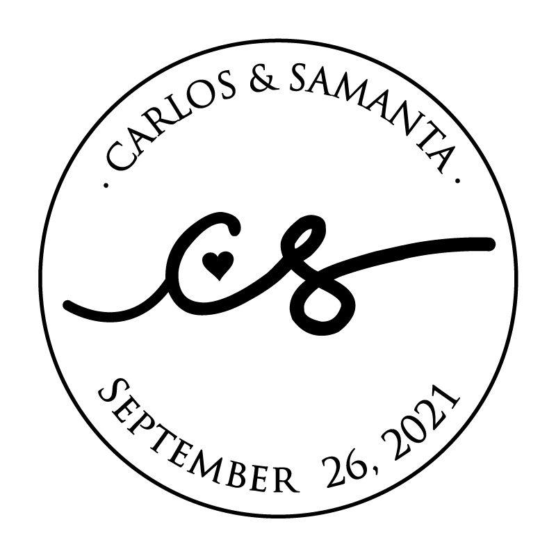 Brugerdefineret bryllupsnavnetegn bryllupsmærke - TenStickers