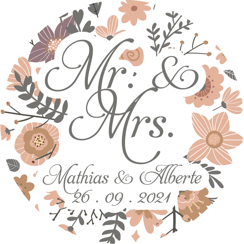 Personlig bryllup sticker - TenStickers