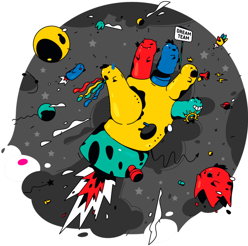 Space chaos original sticker - TenStickers