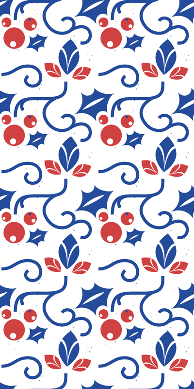 Floral blue background nature wall sticker - TenStickers