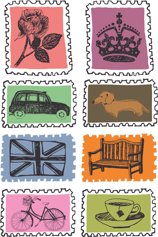 αυτοκόλλητο τοίχου βρετανικών ορόσημων - TenStickers