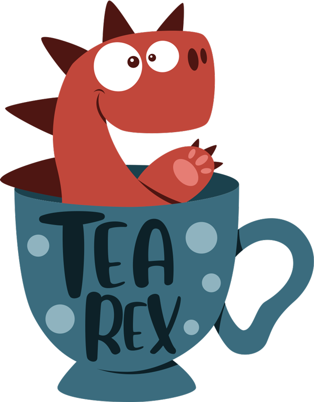 Tea-rex drink wall sticker - TenStickers