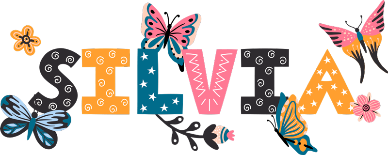 Butterflies name butterfly sticker - TenStickers