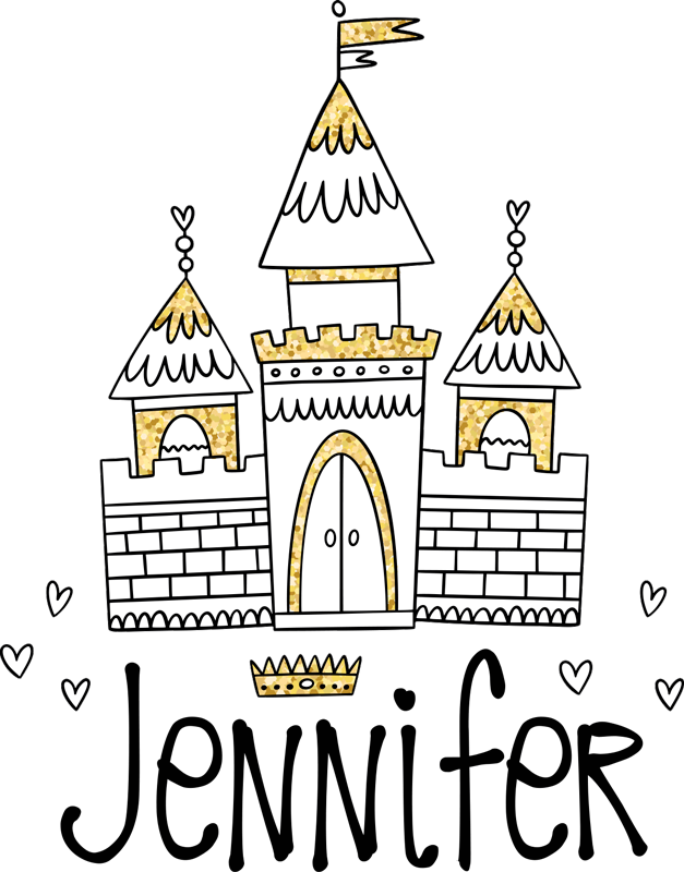 Stickers Château de Princesse avec prénom