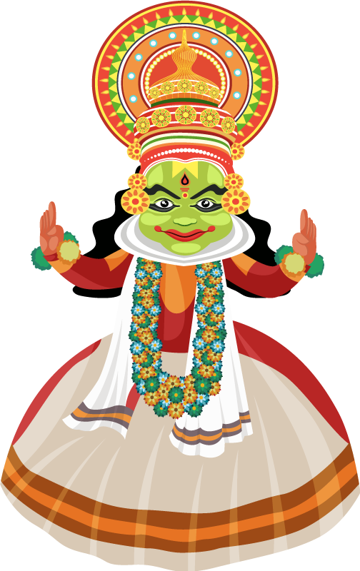 Kathakali dancer mandala wall sticker - TenStickers