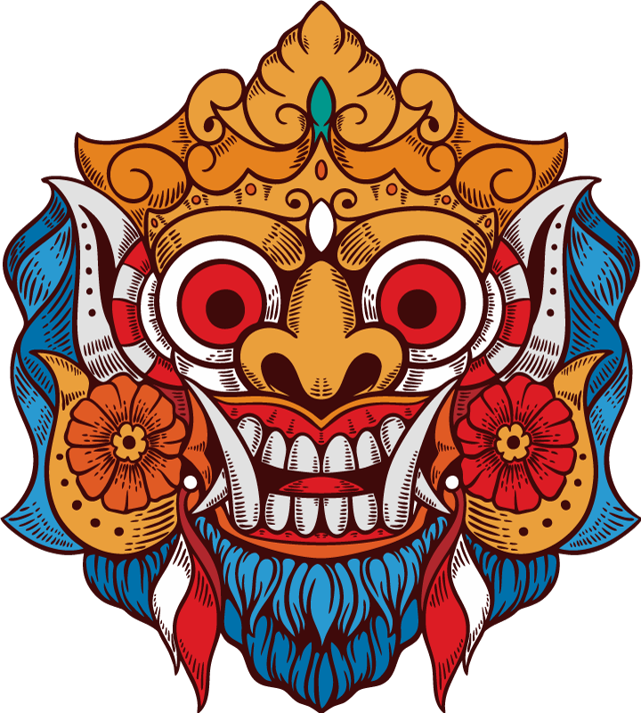 Sri Lanka demon mask illustration sticker - TenStickers