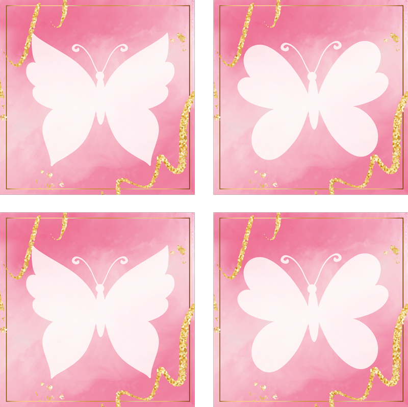 Autocolantes azulejos decorativos Borboletas rosa - TenStickers