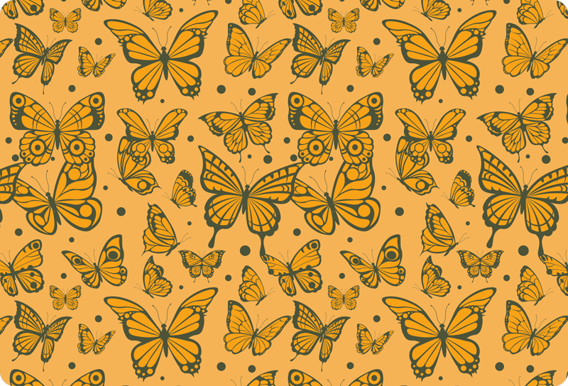 Vinilo para portátiles patrón mariposas dorado - TenVinilo
