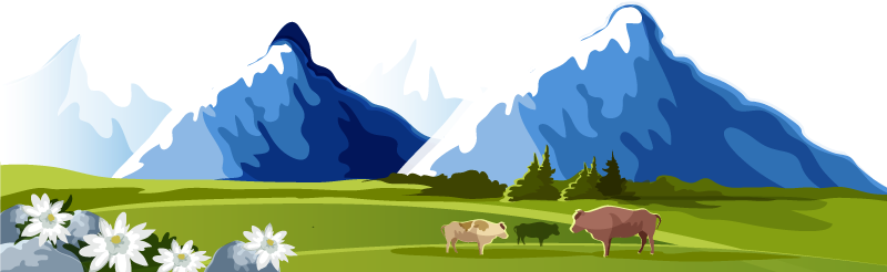 動物の国の緑の山のステッカー - TENSTICKERS