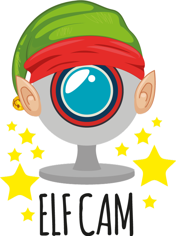 Elf cam christmas sticker - TenStickers