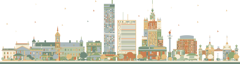 Naklejka na ścianę Warszawa pełna kolorów - TenStickers