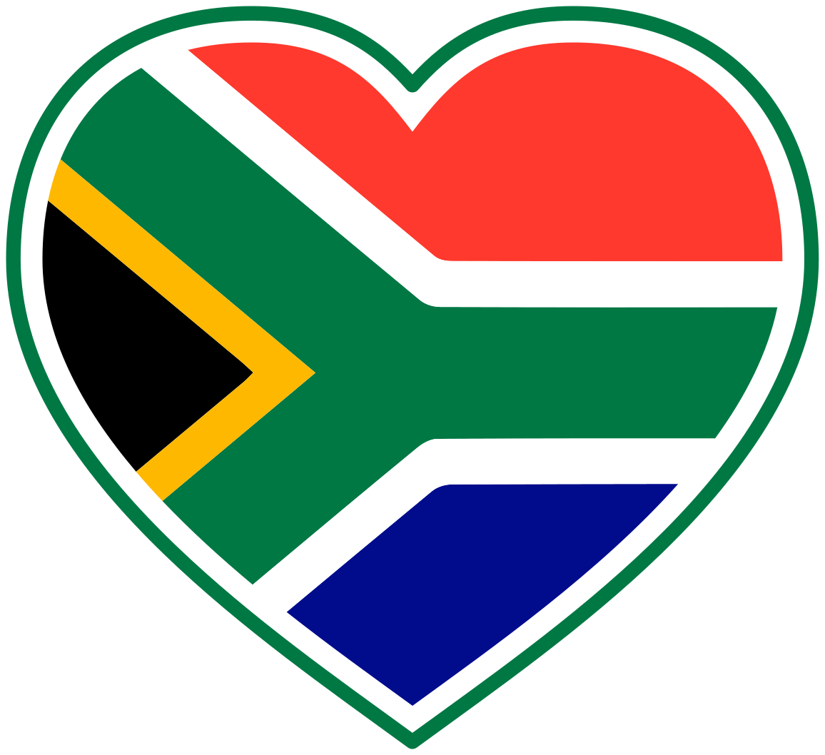 South Africa Heart Flag Decal Tenstickers