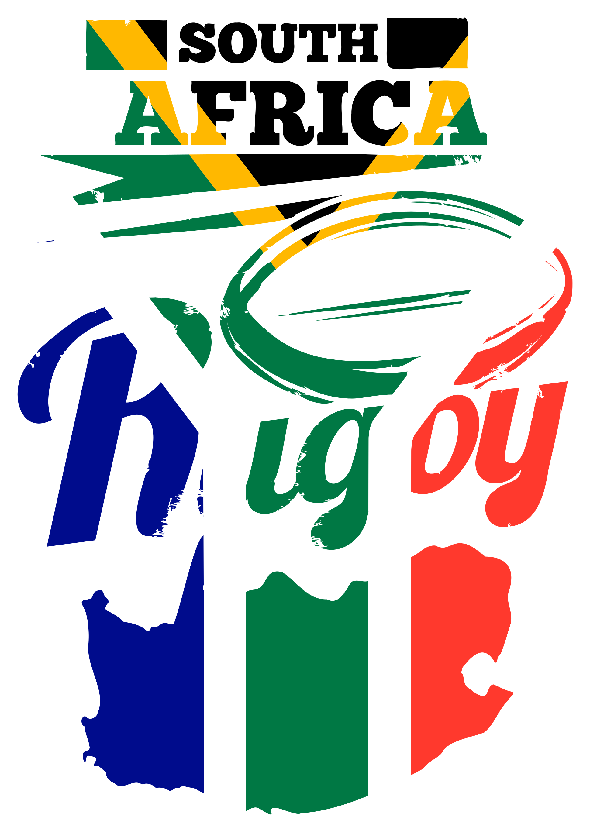 South Africa Rugby with flag wall sticker - TenStickers