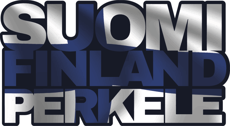 Suomi teksti anf lippu kaupunki ja valtiotarrat - Tenstickers